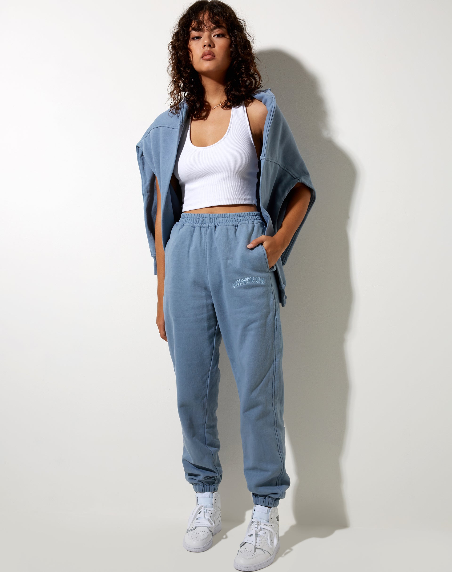 Image de Glo Sweatshirt en bleu poudre Memories Embro