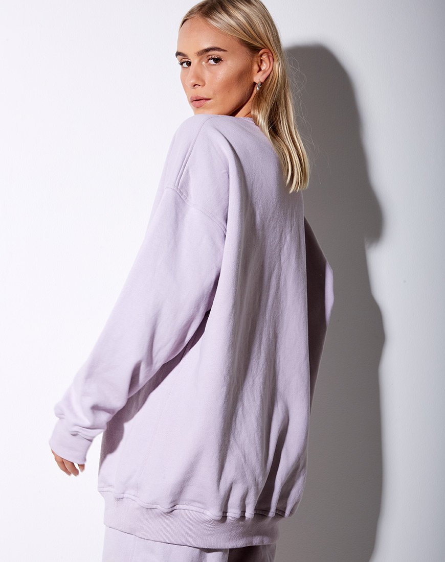 Image de Glo Sweatshirt in Pastel Lilac Daisy Embro