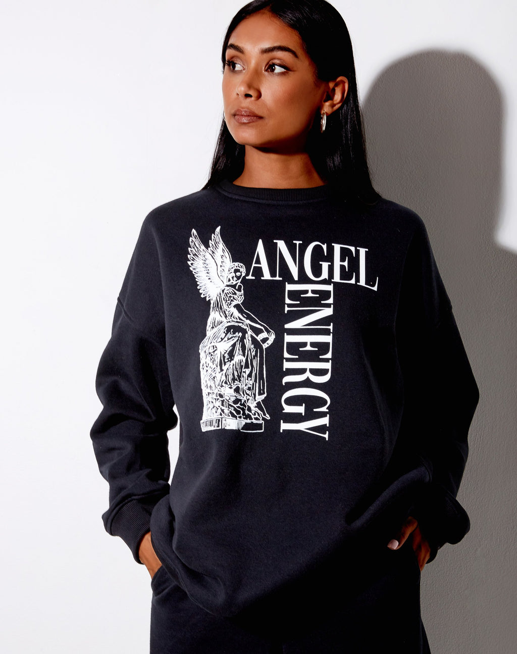Sweatshirt Glo noir "Angel Energy