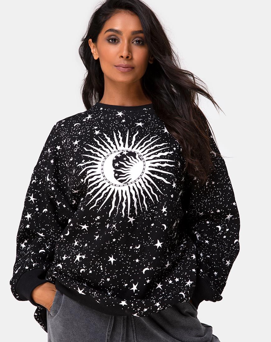 Sweat-shirt Shine, coloris Black Cosmos