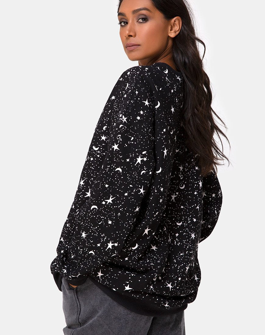 Sweat-shirt Shine, coloris Black Cosmos
