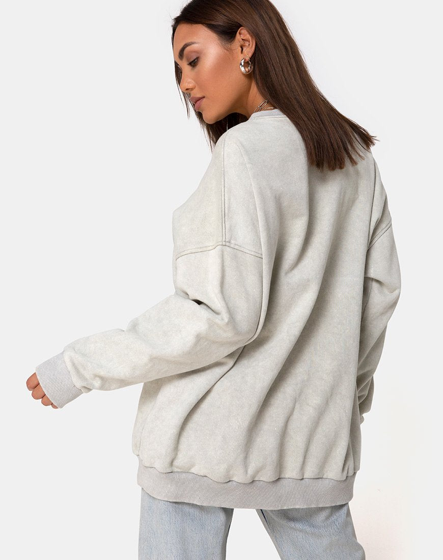 Image de Glo Sweatshirt en écru avec broderie papillon