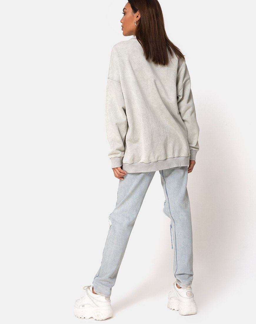 Image de Glo Sweatshirt en écru avec broderie papillon