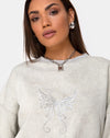 Ecru avec broderie papillon