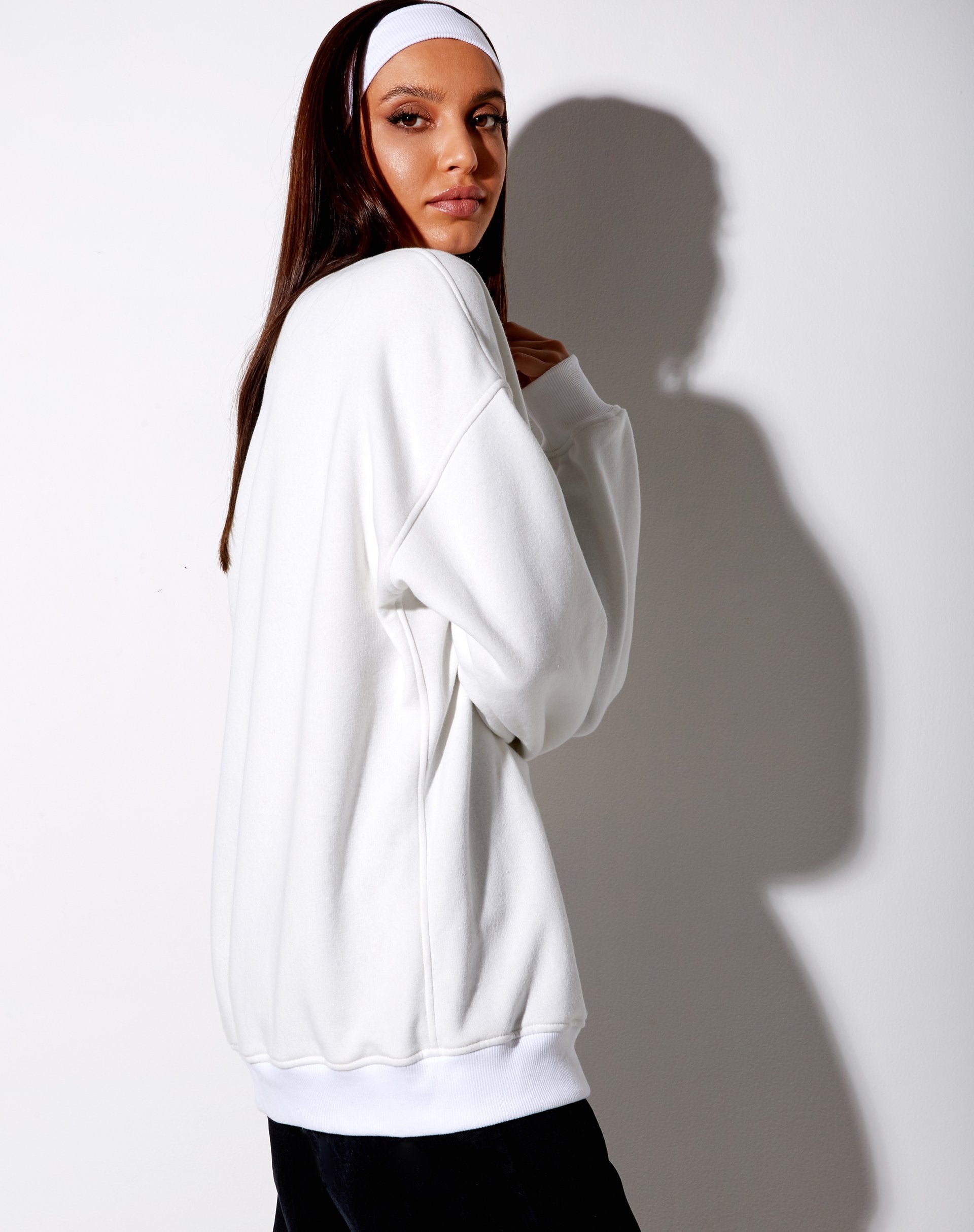 Image de Glo Sweatshirt in White Feelings They Come They Go
