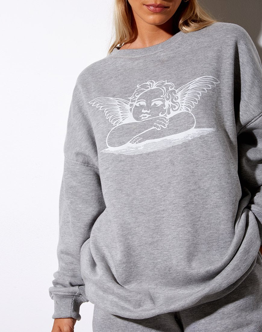 Sweatshirt Glo en gris marron Angelo