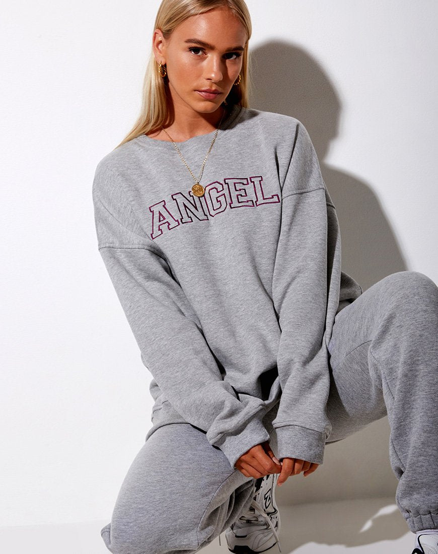 Image de Glo Sweatshirt en Grismarl Angel Embro en Bourgogne