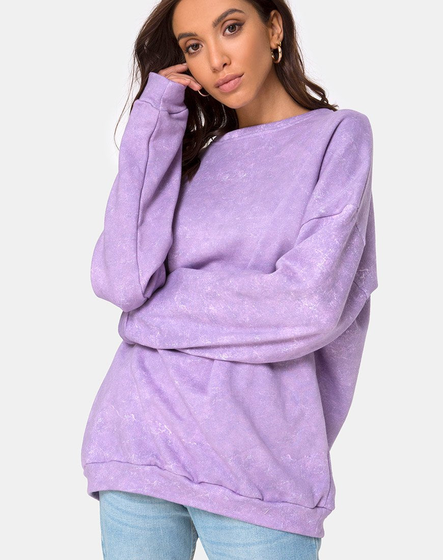 Sweatshirt Glo en violet délavé à l'acide