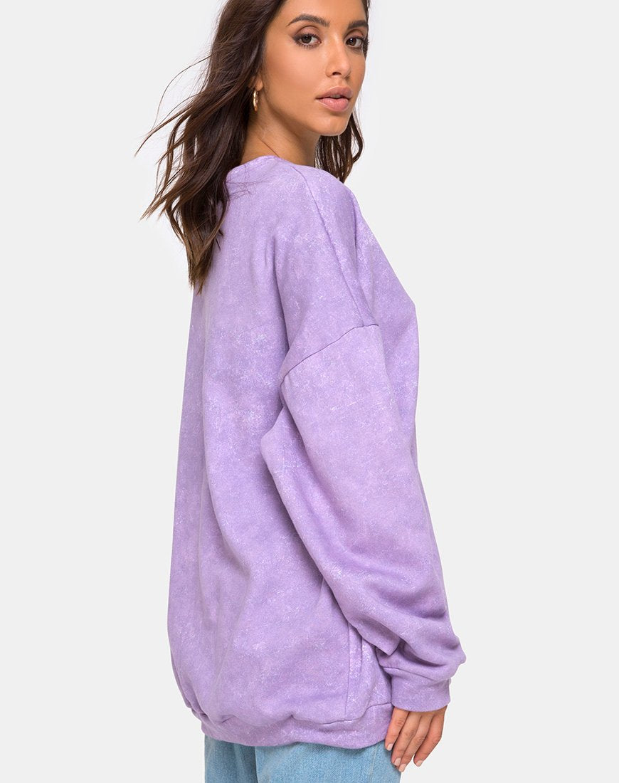 Sweatshirt Glo en violet délavé à l'acide