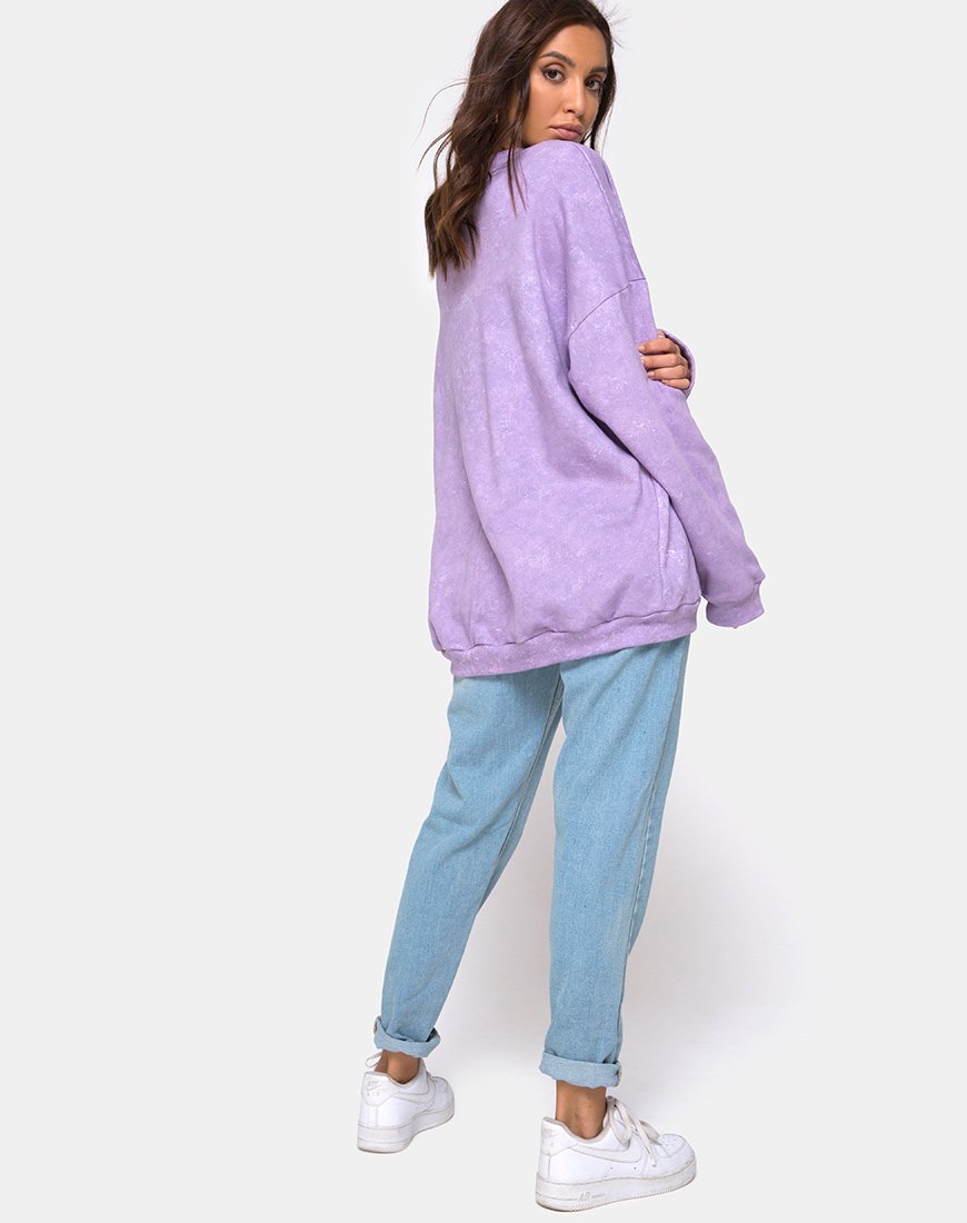 Image de Glo Sweatshirt en Purple Acid Wash