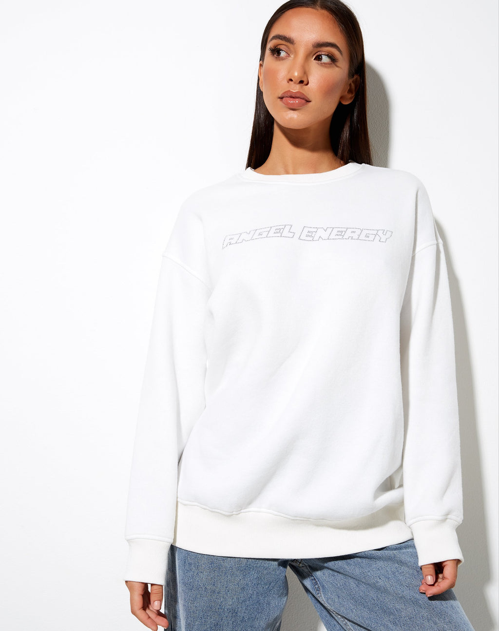 Sweatshirt Glowee en blanc chaud 'Angel Energy' Hotfix