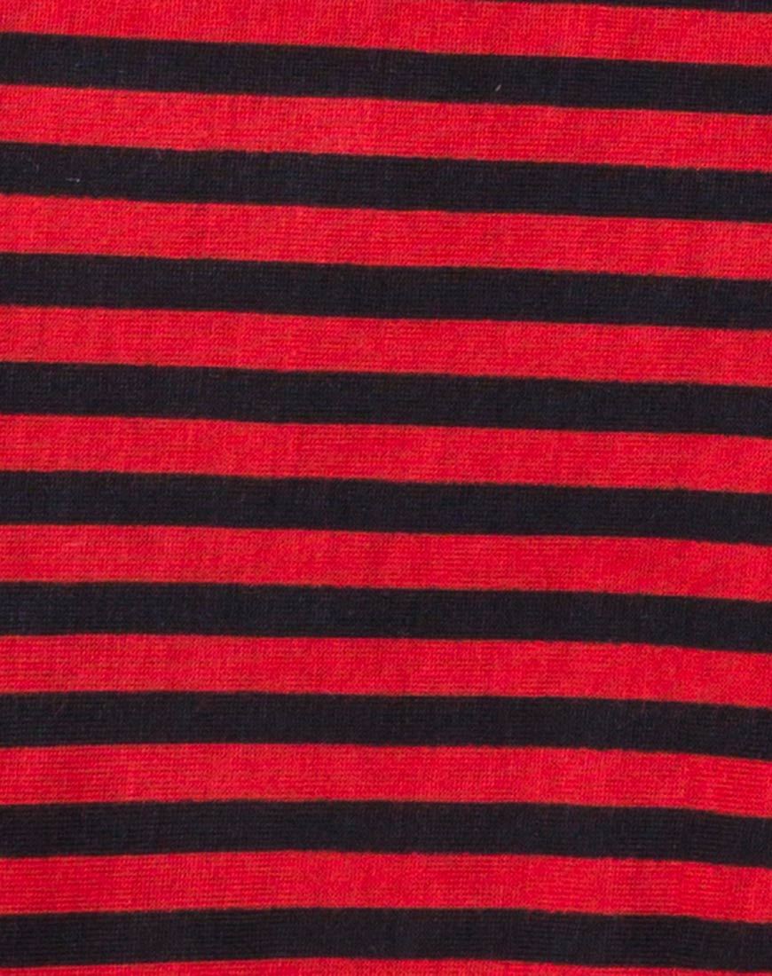 Image de Goce Crop Top in Mini Stripe Red and Black