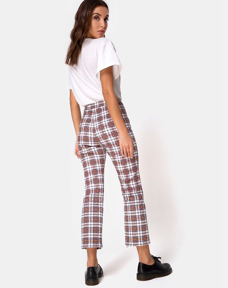 Pantalon Grava à carreaux grunge violet
