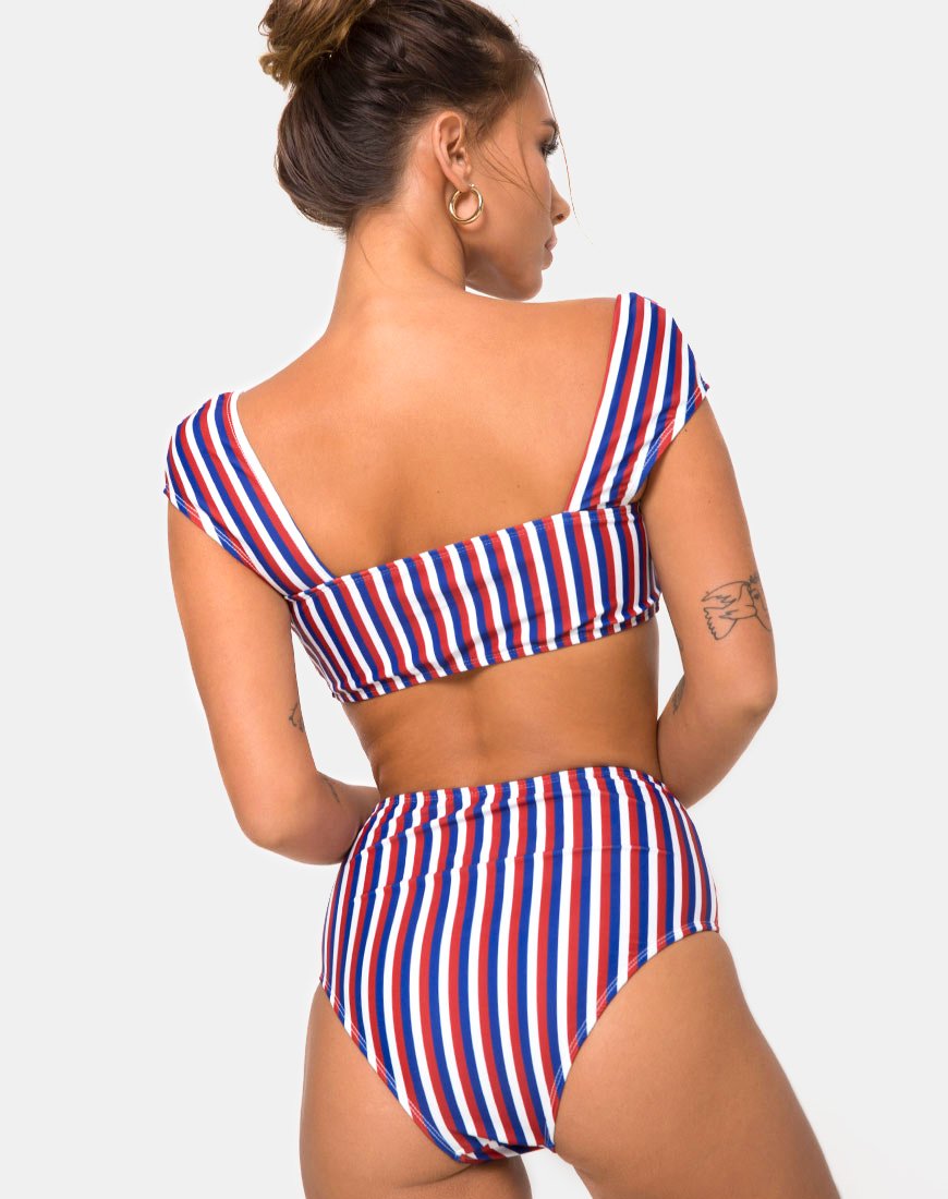Top de bikini Grifin à triple rayure