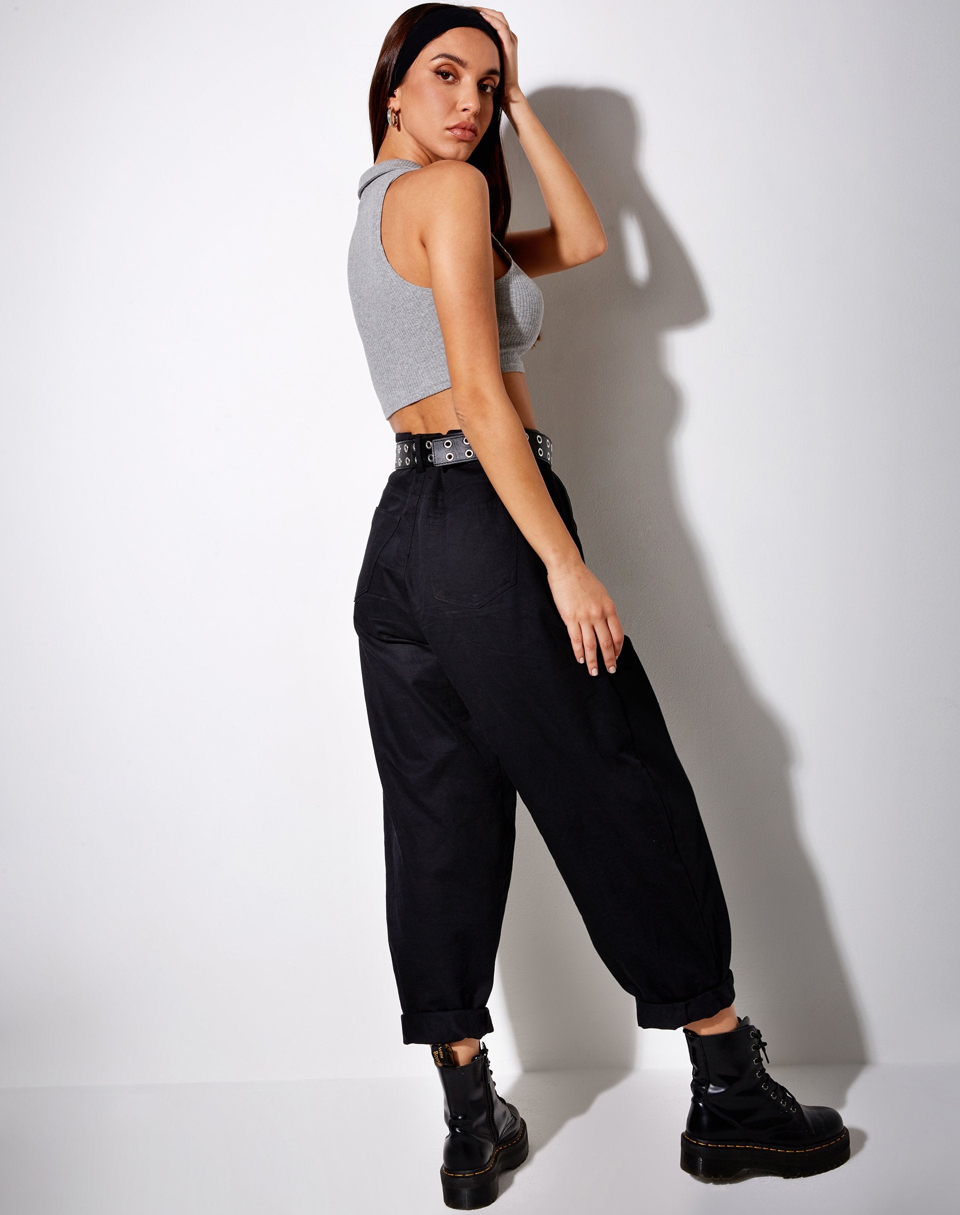 Image de Guaco Crop Top in Rib Grey Marl