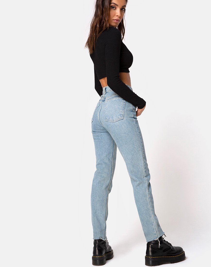 Image de Guan Crop Top in Rib Black