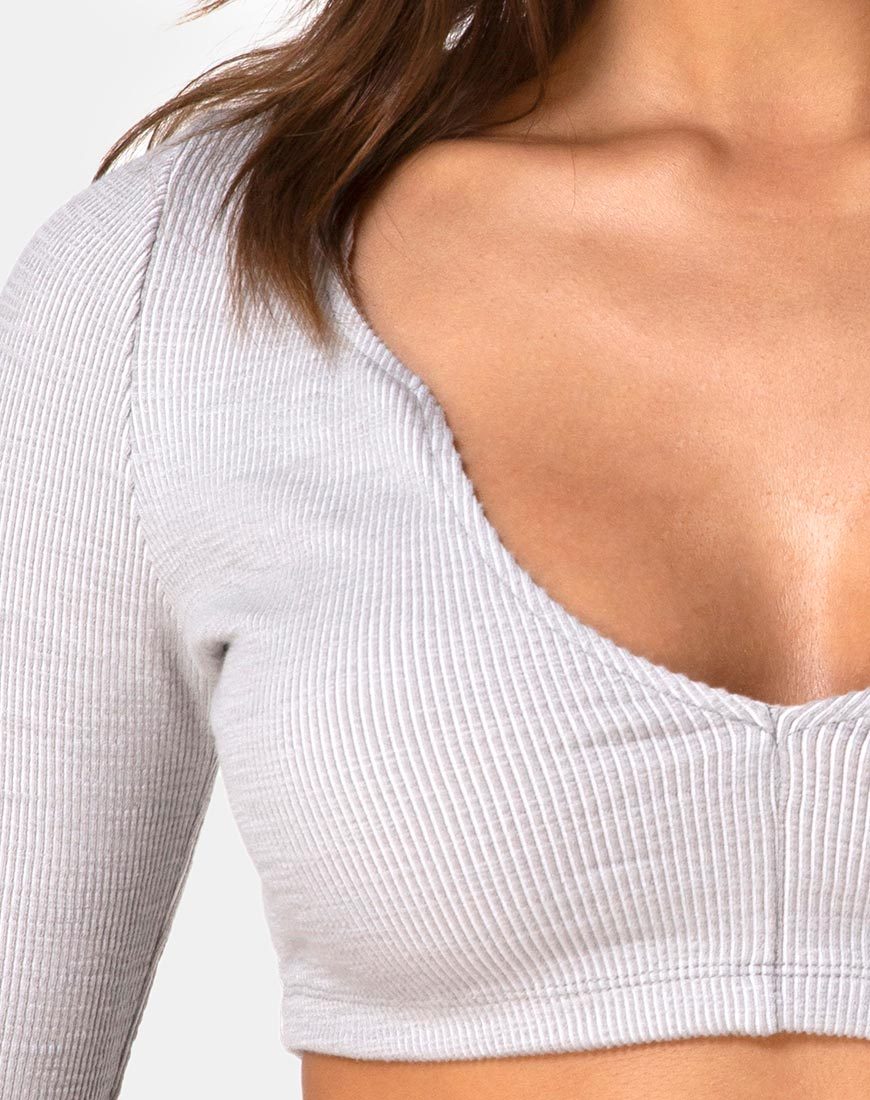 Image de Guan Crop Top in Rib Grey