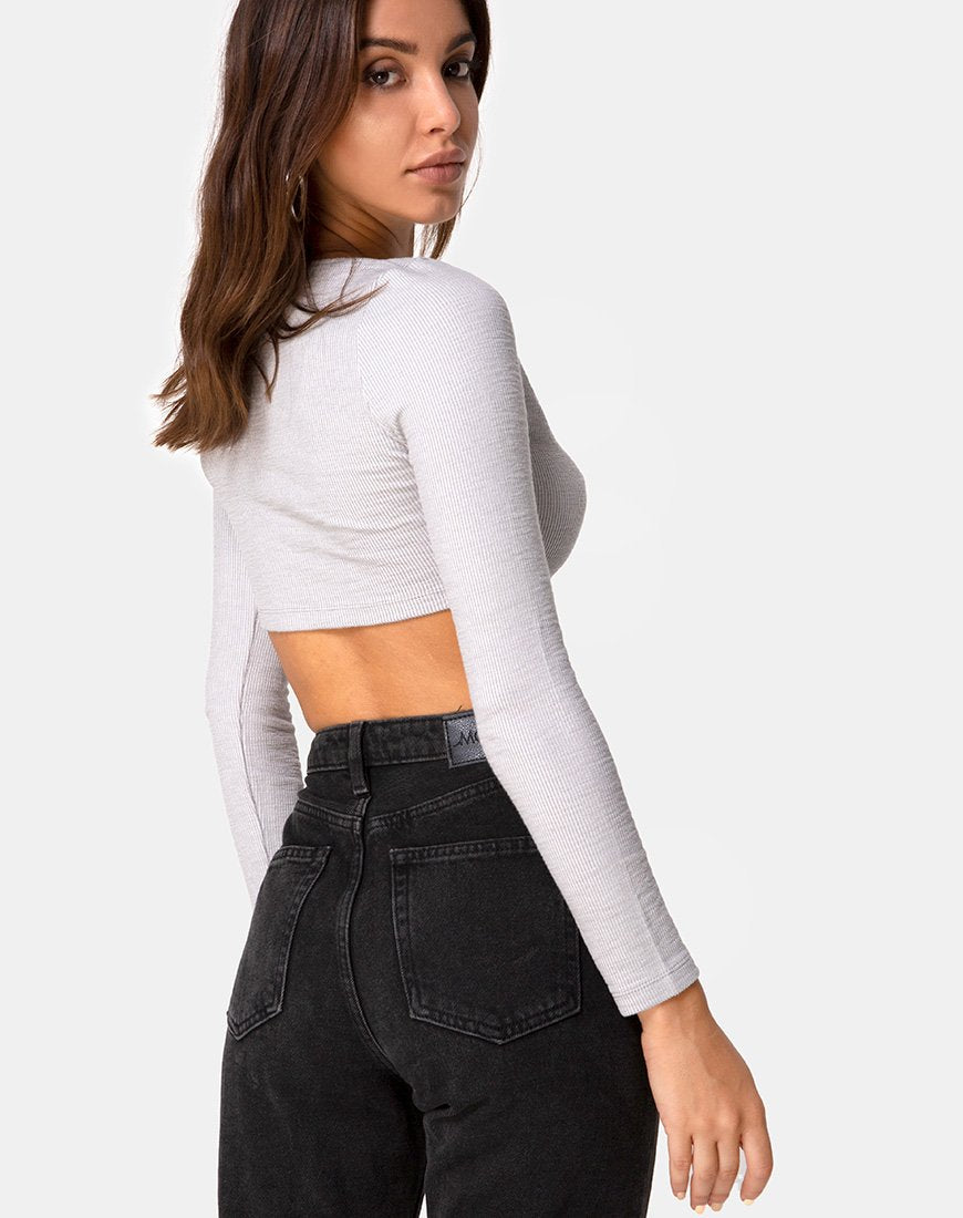 Image de Guan Crop Top in Rib Grey