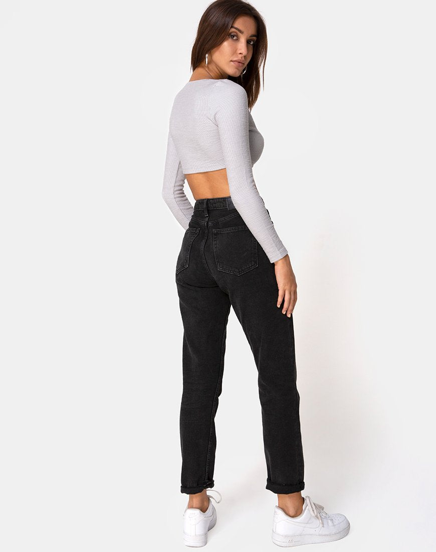 Image de Guan Crop Top in Rib Grey