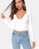 Image de Guanelle Top in Rib White