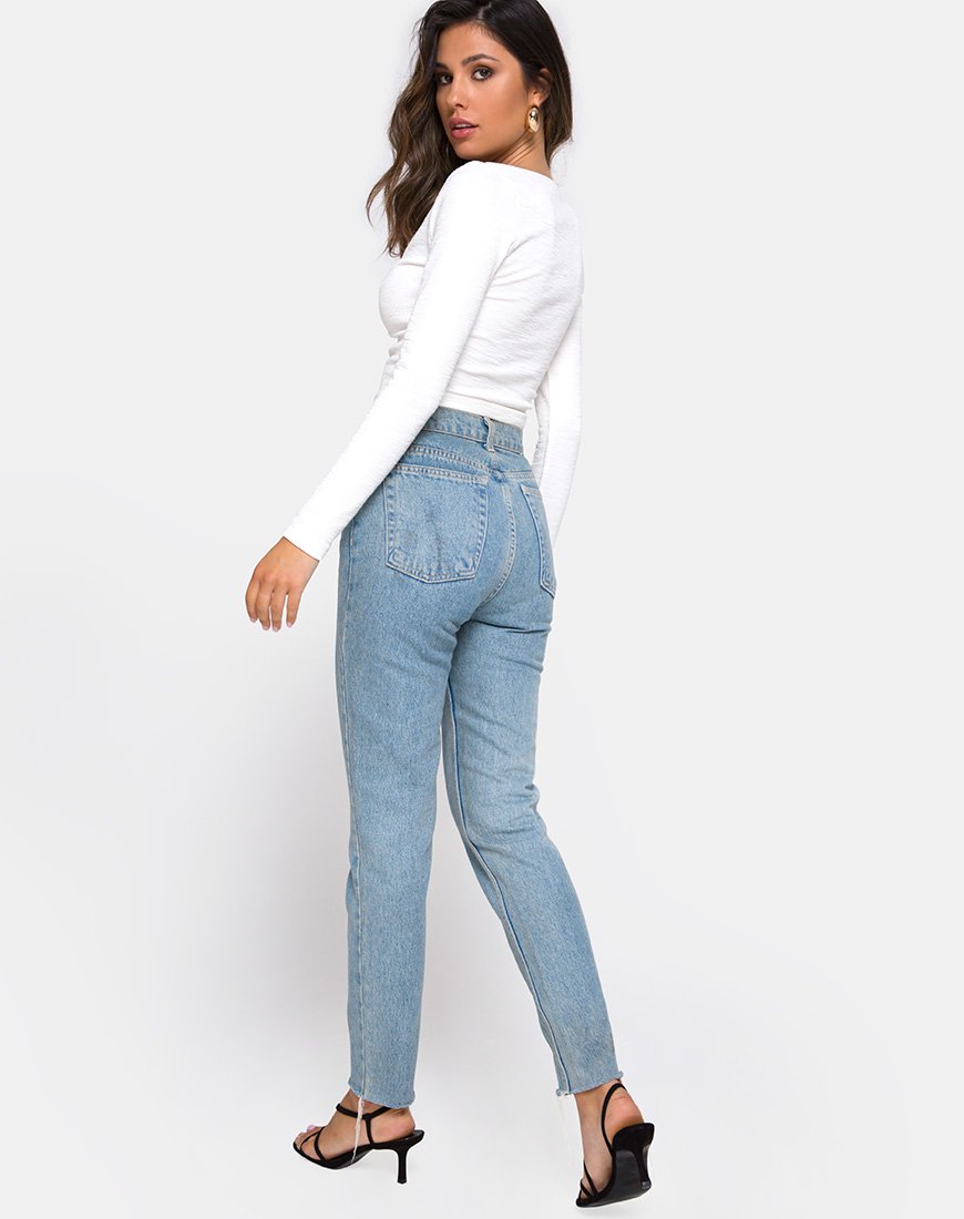 Image de Guanelle Top in Rib White
