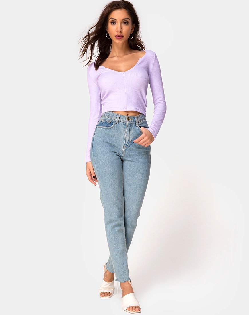 Image de Guanelle Top in Rib Lilac