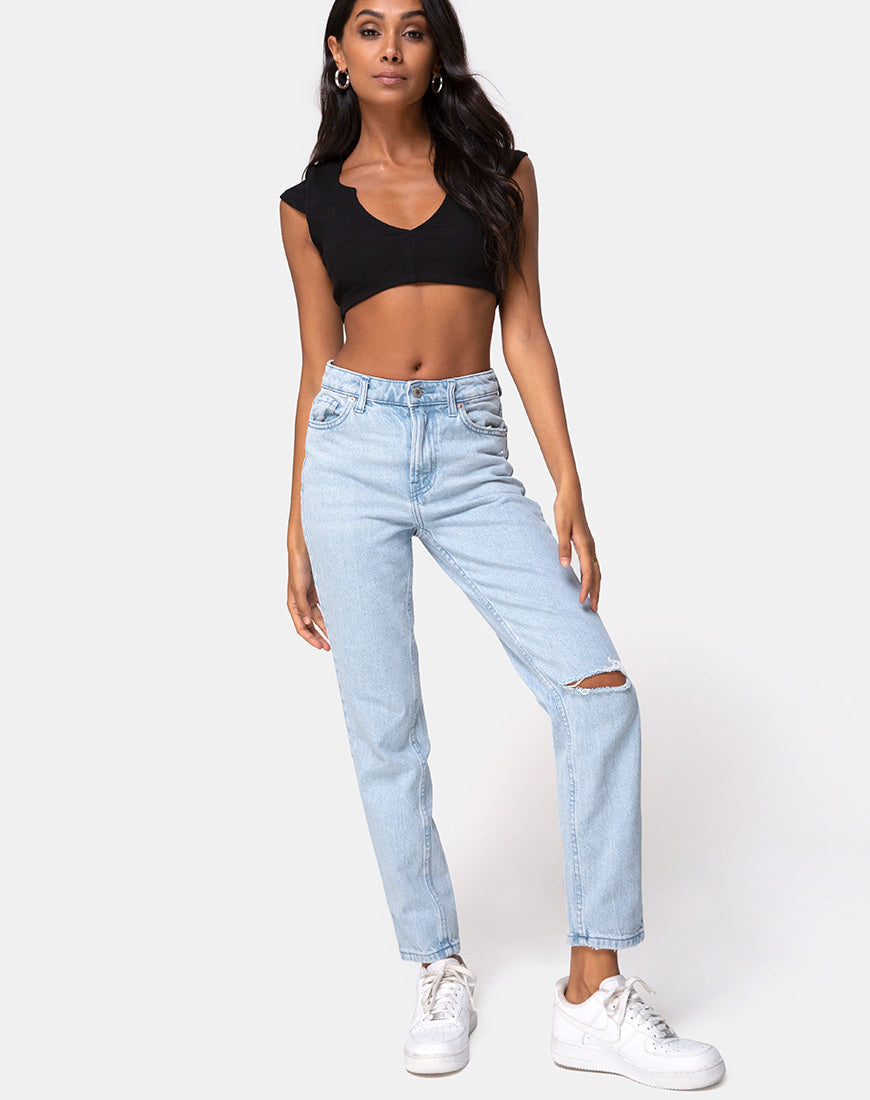 Image de Guanna Crop Top in Rib Black