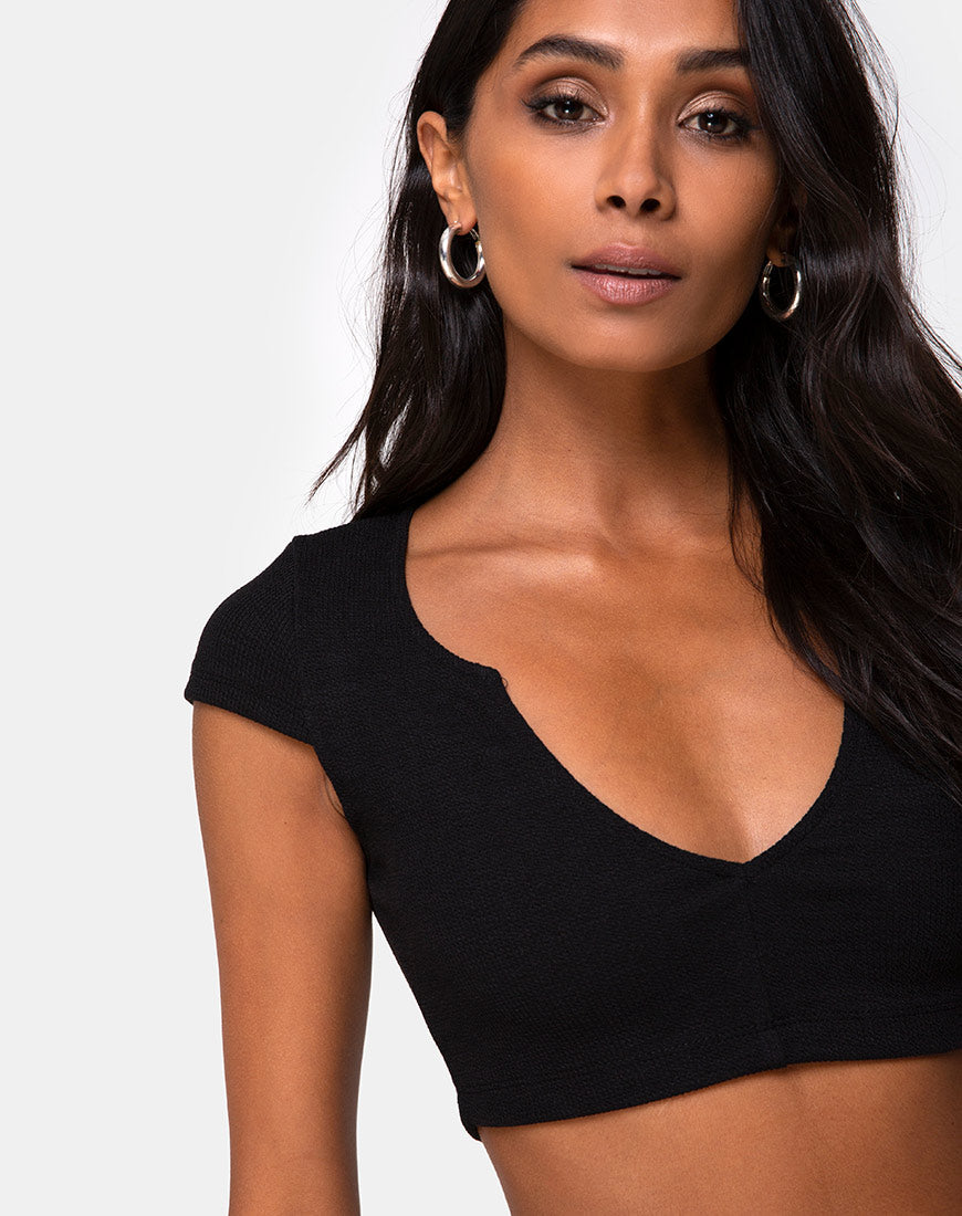 Image de Guanna Crop Top in Rib Black