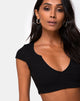 Image de Guanna Crop Top in Rib Black