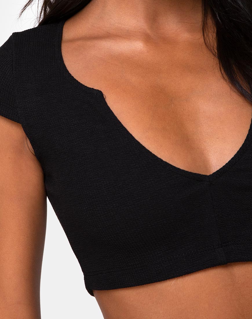 Image de Guanna Crop Top in Rib Black