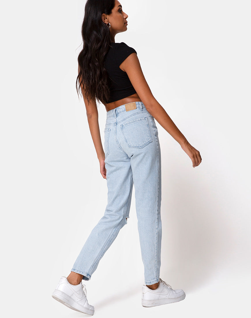 Image de Guanna Crop Top in Rib Black