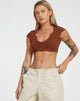 image de Guanna Crop Top in Dark Brown