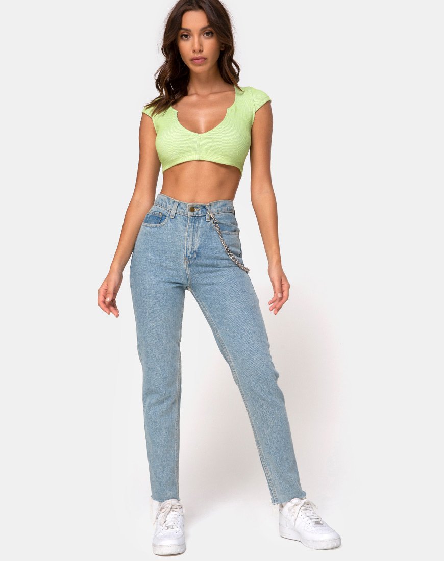 Image de Guanna Crop Top in Rib Lime