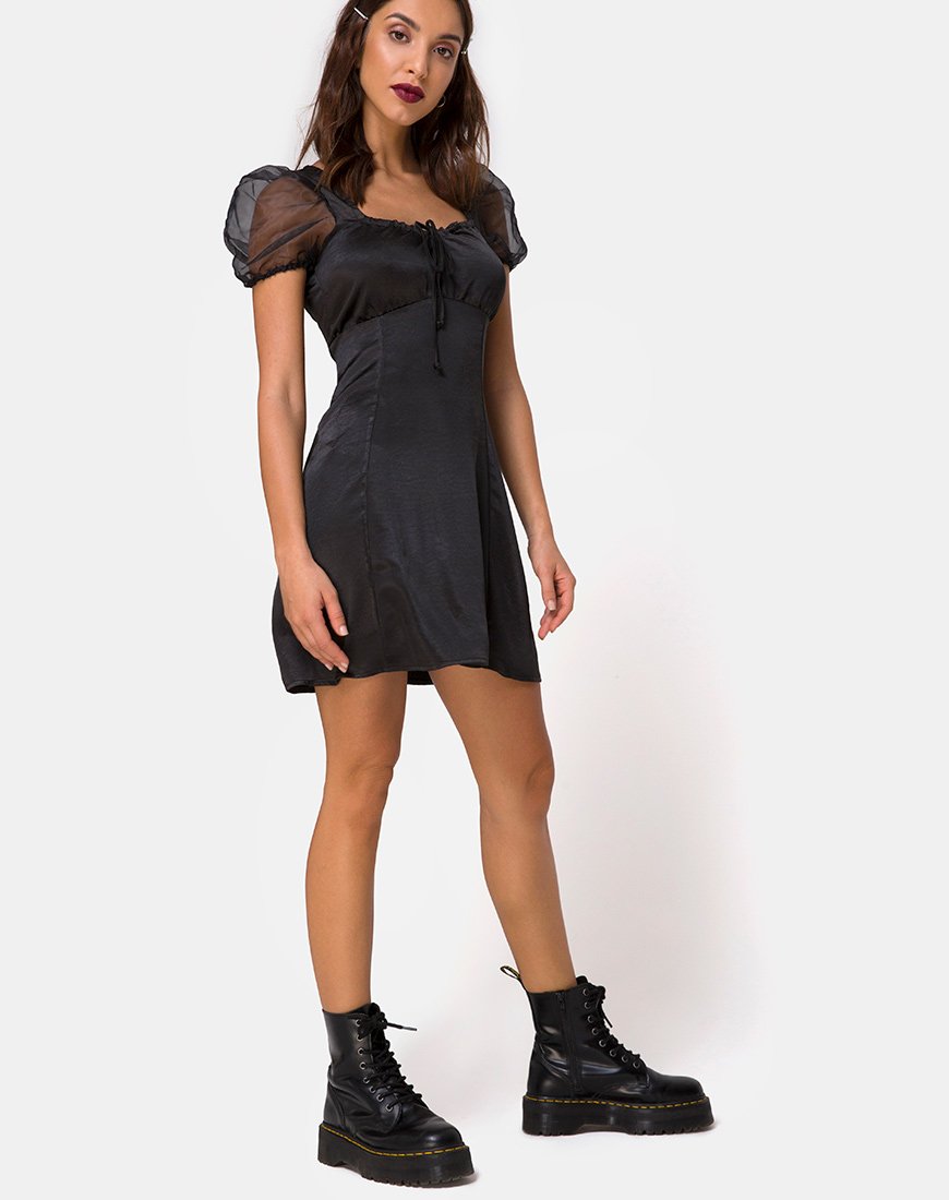 Image de la robe Guenelle en satin noir