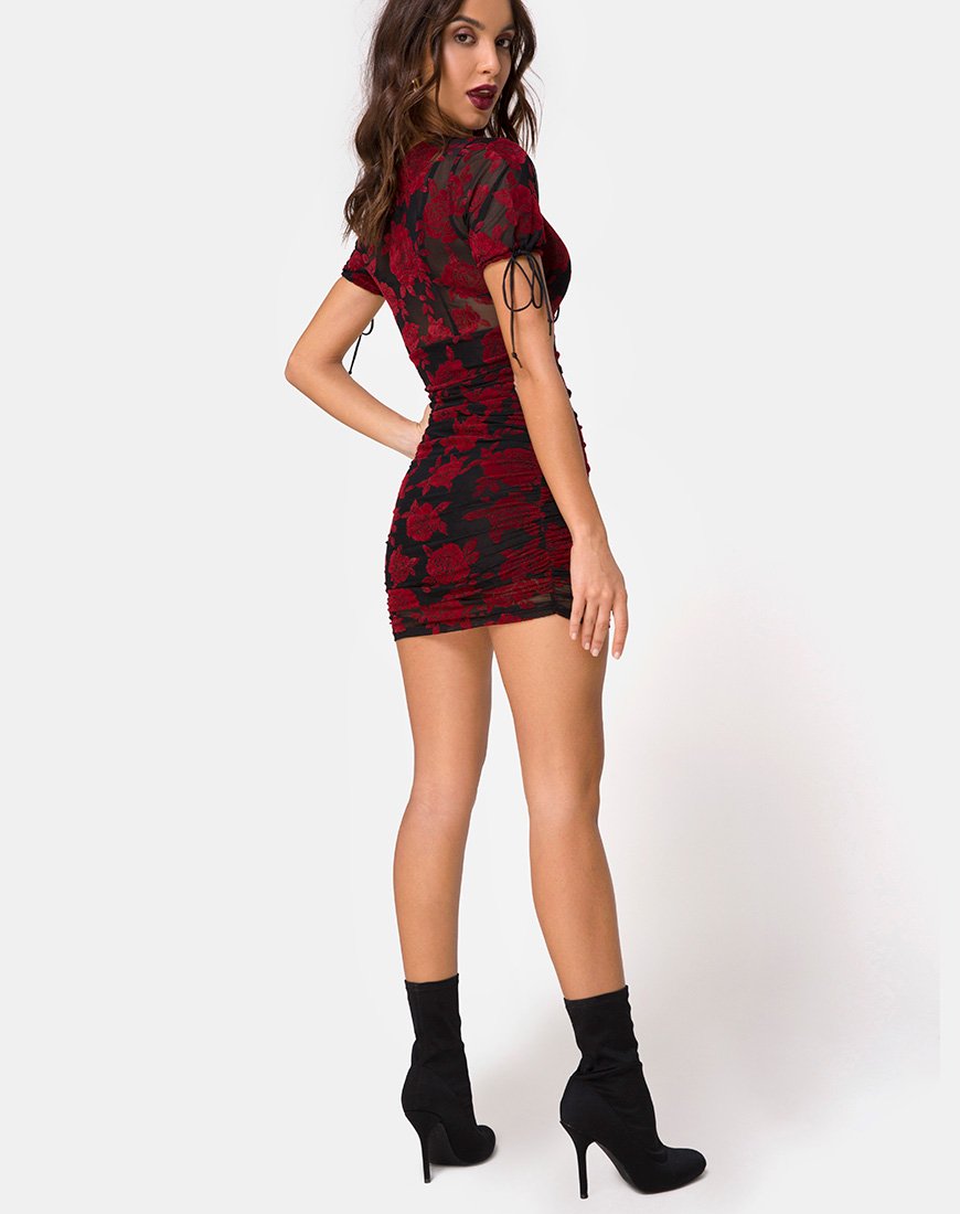Image de la robe Guenetta en rose rouge romantique Flock