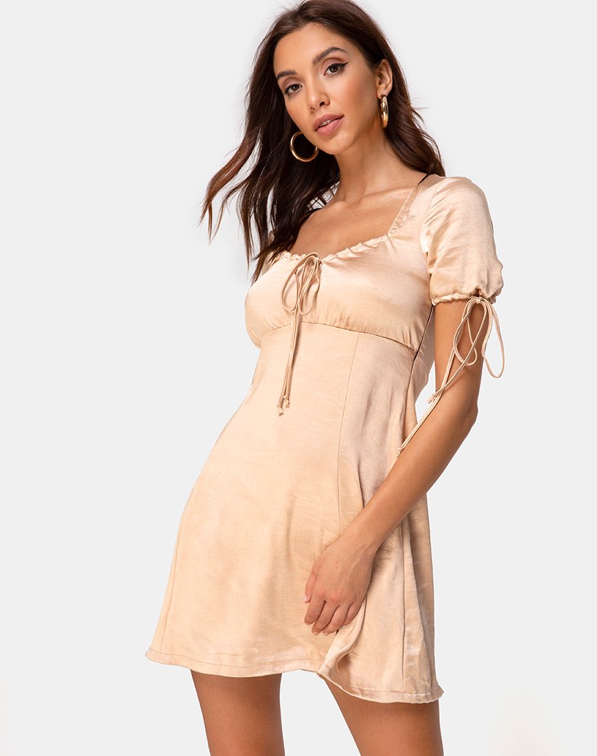 Robe Guenette en satin doré