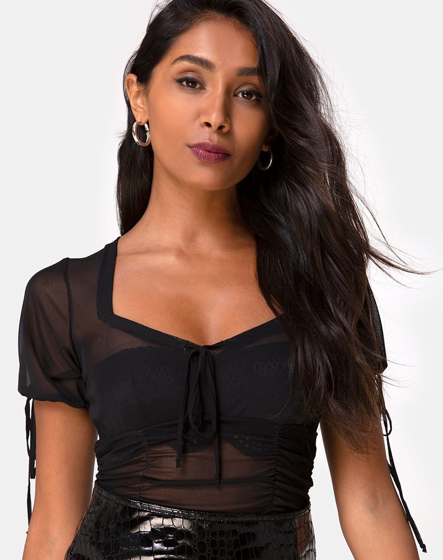 Image de Guinevre Top in Black Net