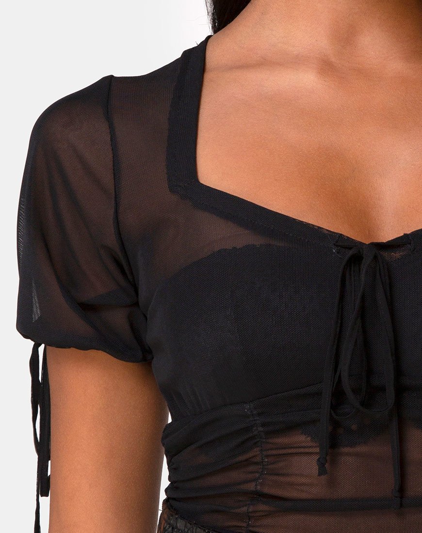 Image de Guinevre Top in Black Net