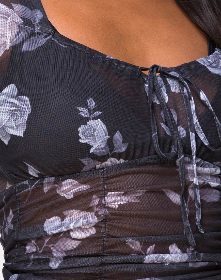 Image de Guinevre Top in Grey Rose Mesh