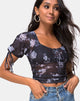 Image de Guinevre Top in Grey Rose Mesh