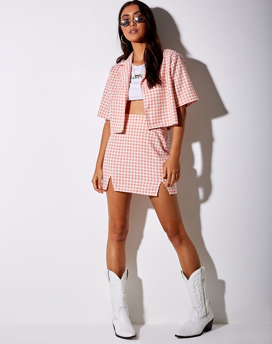 Chemise Hadys à carreaux roses