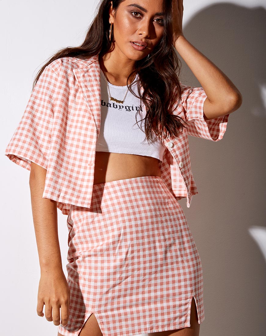 Chemise Hadys à carreaux roses