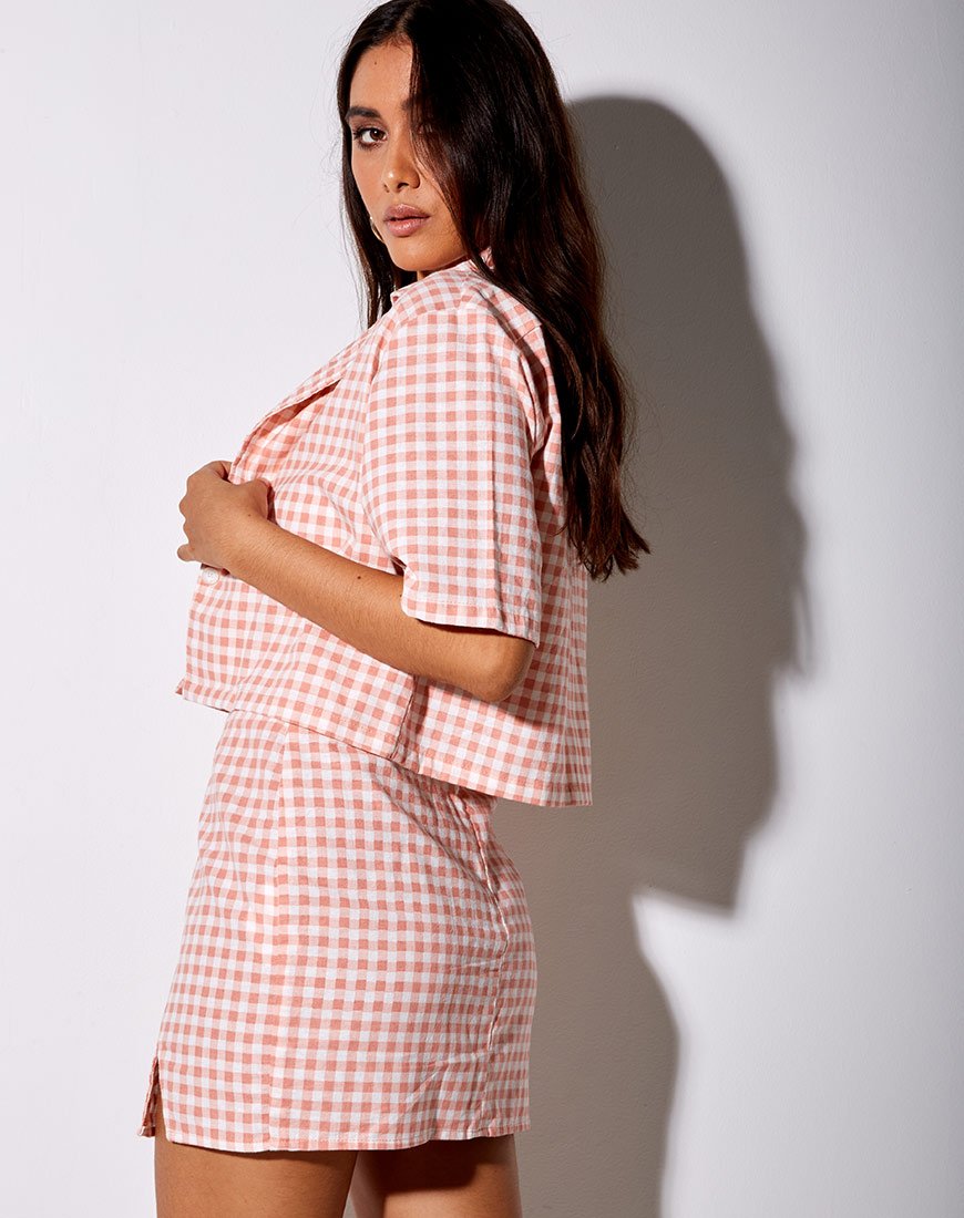 Image de la chemise Hadys à carreaux roses