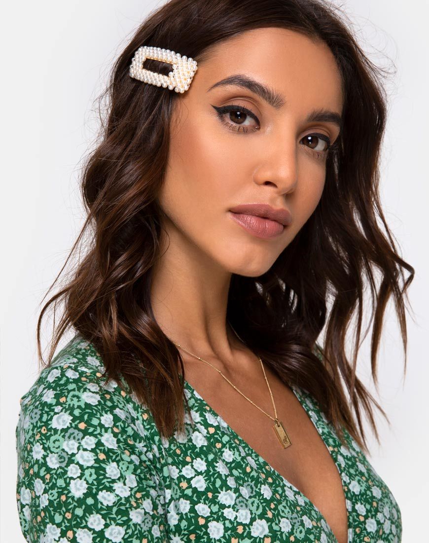 Barrette à cheveux en microperle d'or