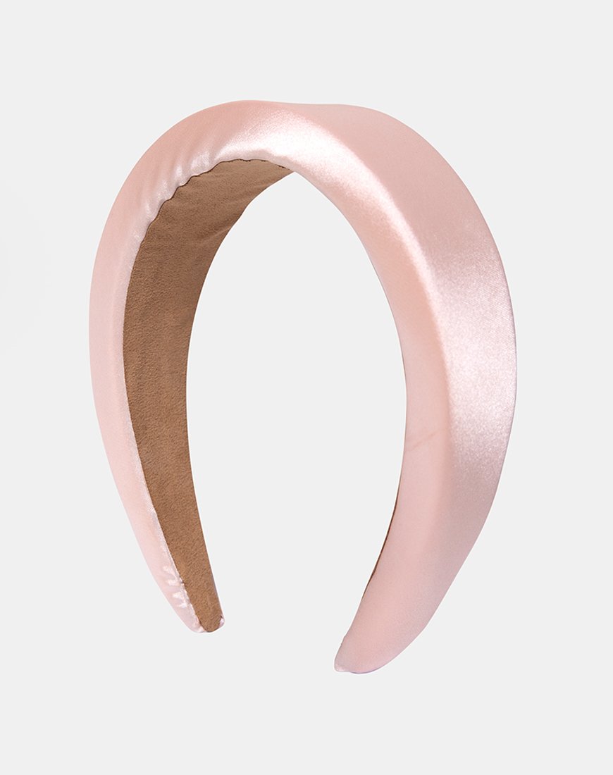 Bandeau rembourré en rose satiné