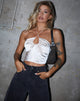 Image de Haltri Crop Top in Satin Ivory