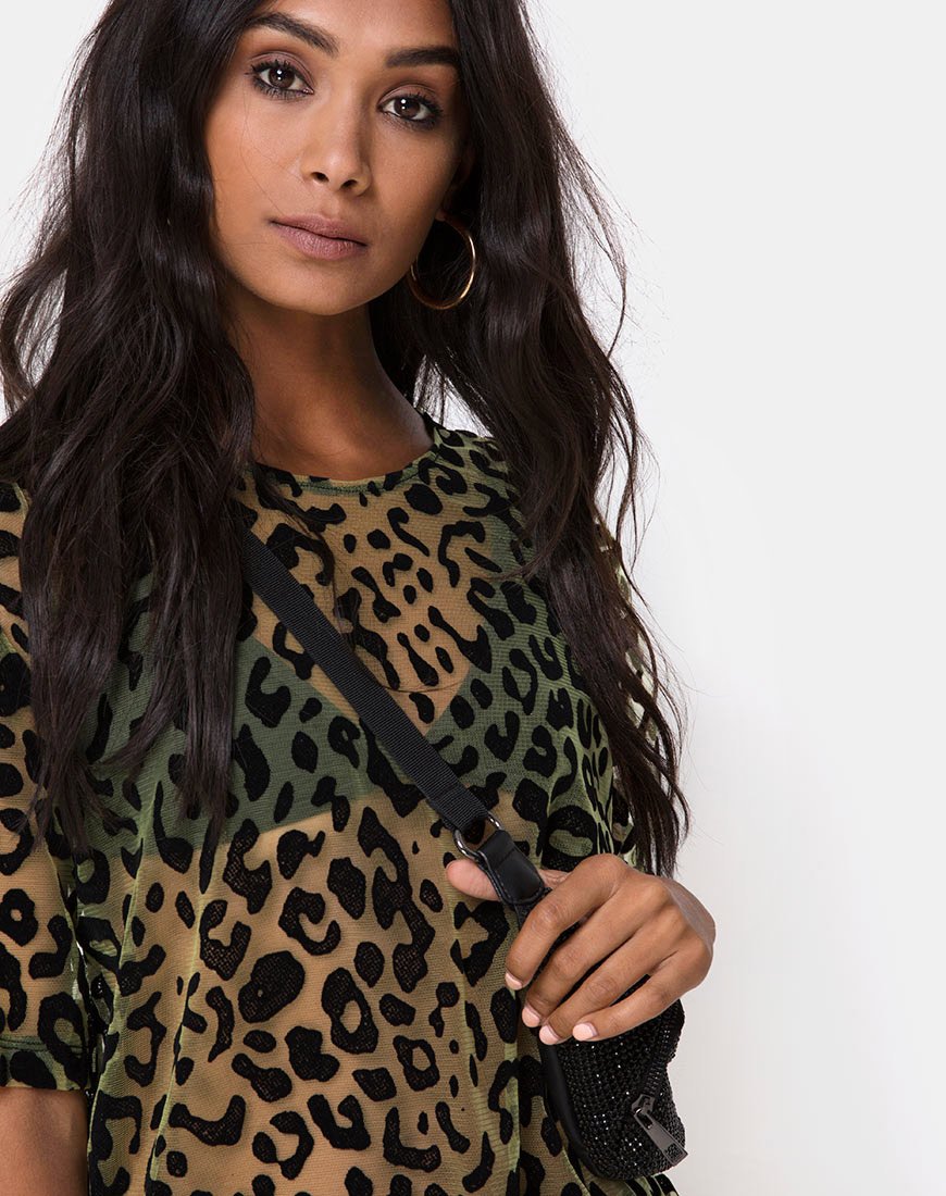 Image of Harlow Dress in Lime Animal Flock