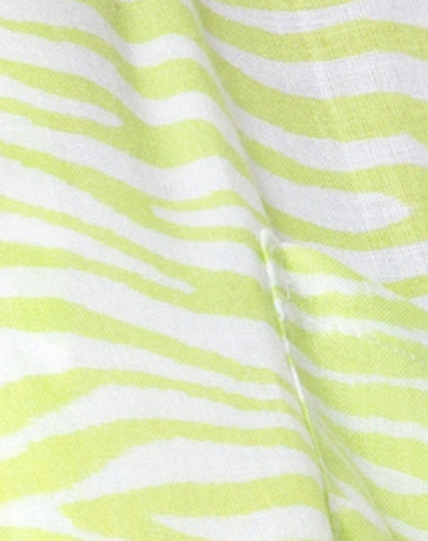 Image de la mini-jupe peignée en zèbre classique Lime