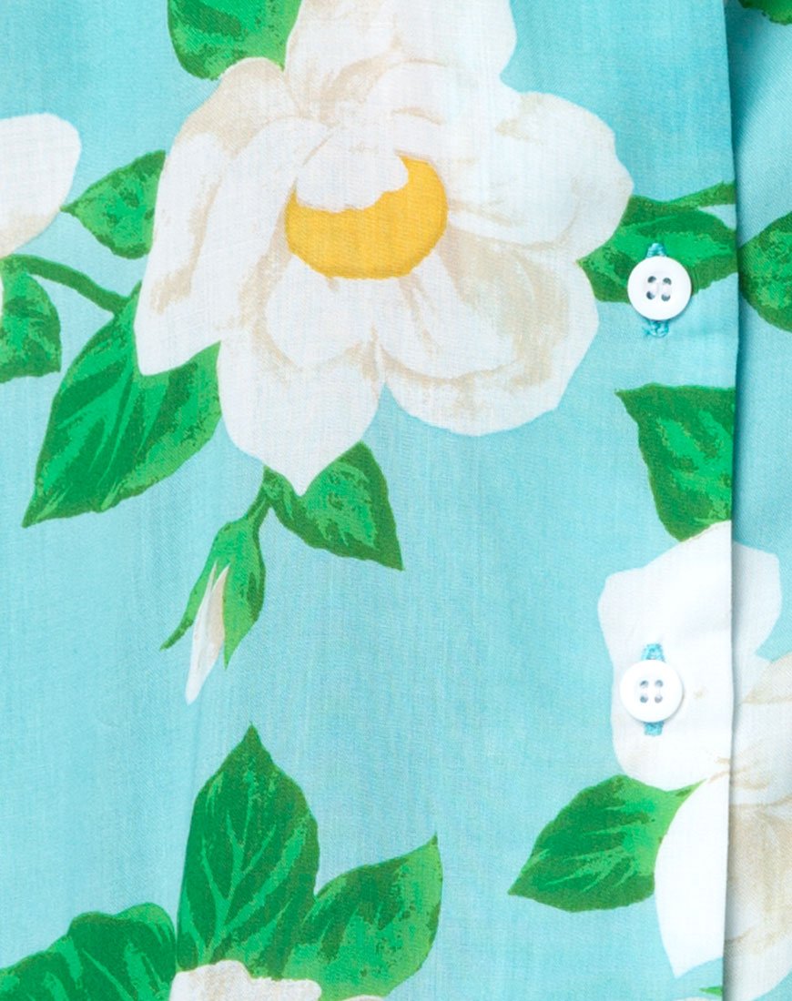 Image de la chemise hawaïenne en rose blanche
