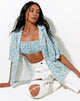 Image de la chemise hawaïenne en bleu Flower Power